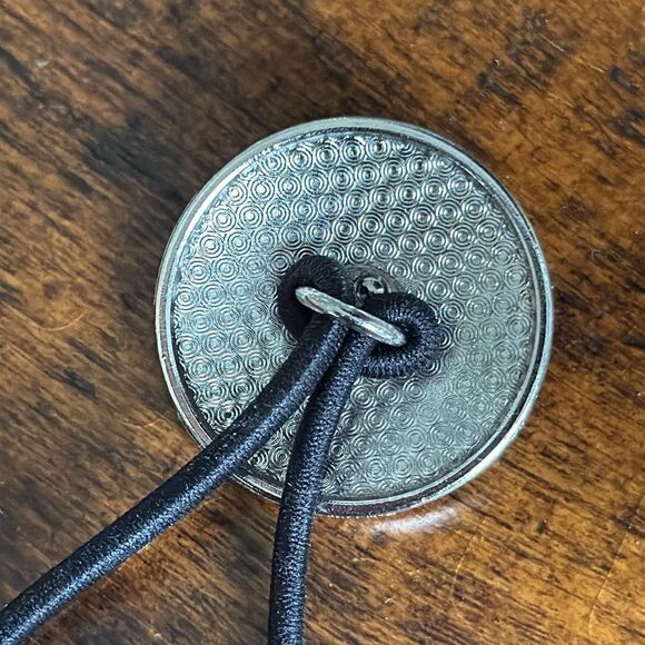 Western Concho Hair Tie – Navajo Indian Style Medallion with Turquoise Accent - Picture 4 of 8